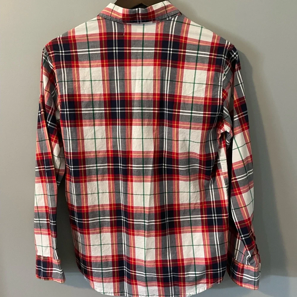 Old Navy Boys Red Plaid Button Down Shirt Flannel
